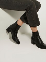 Dune London Black Pouring V Cut Elastic Heeled Boots - Image 3 of 6