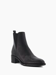 Dune London Black Pouring V Cut Elastic Heeled Boots - Image 4 of 6