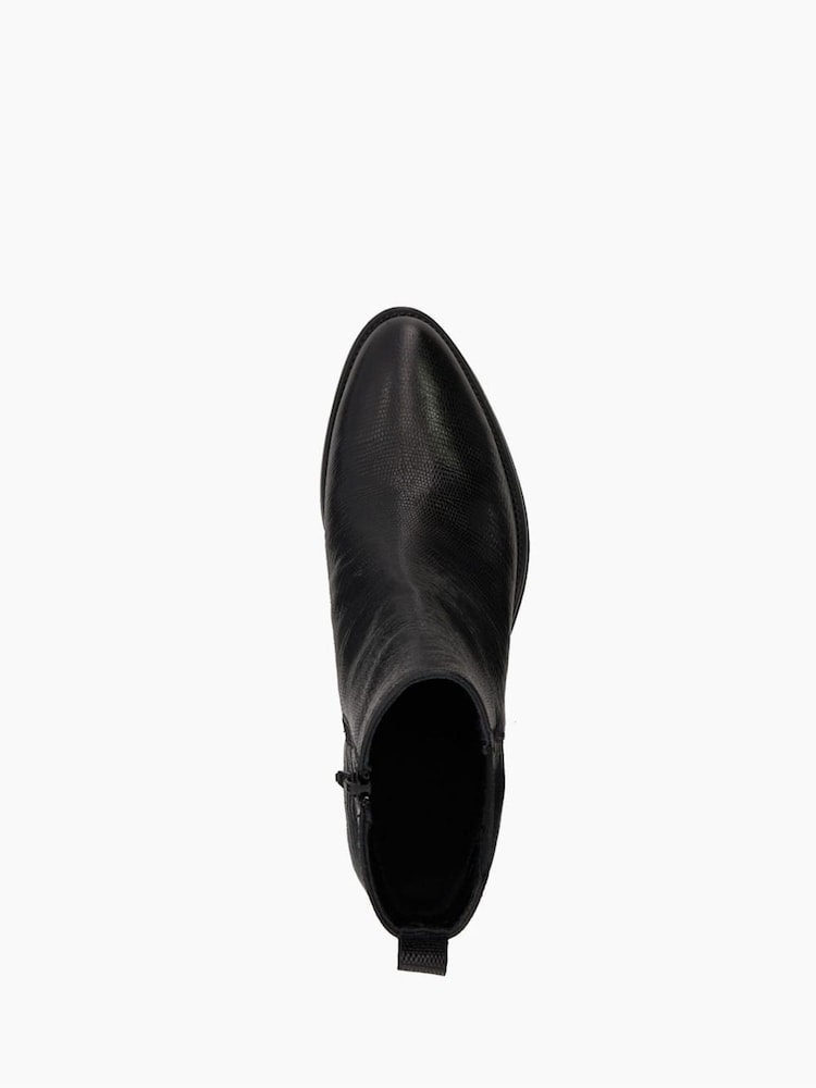 Dune London Black Pouring V Cut Elastic Heeled Boots - Image 6 of 6