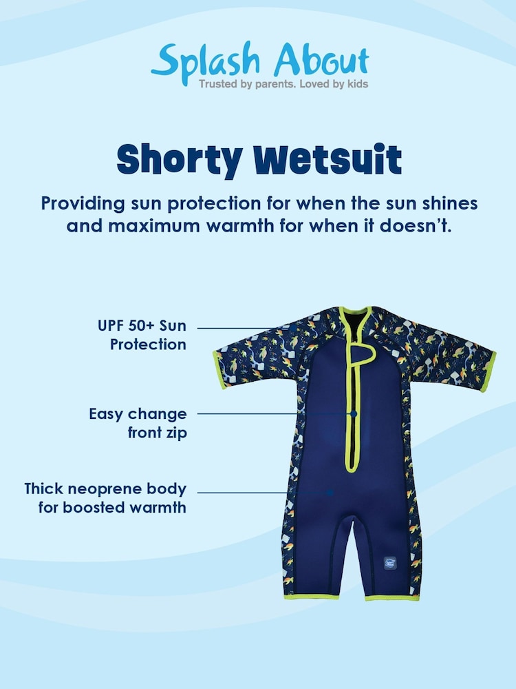 Turtle Tide Blue - Splash About Shorty Wetsuit - Larawan 9 ng 9