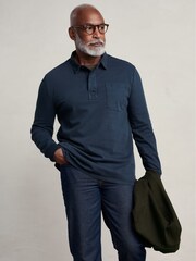 Seasalt Cornwall Blue Herdsman Long Sleeve Rugby Top - Image 1 of 5