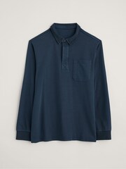 Seasalt Cornwall Blue Herdsman Long Sleeve Rugby Top - Image 4 of 5