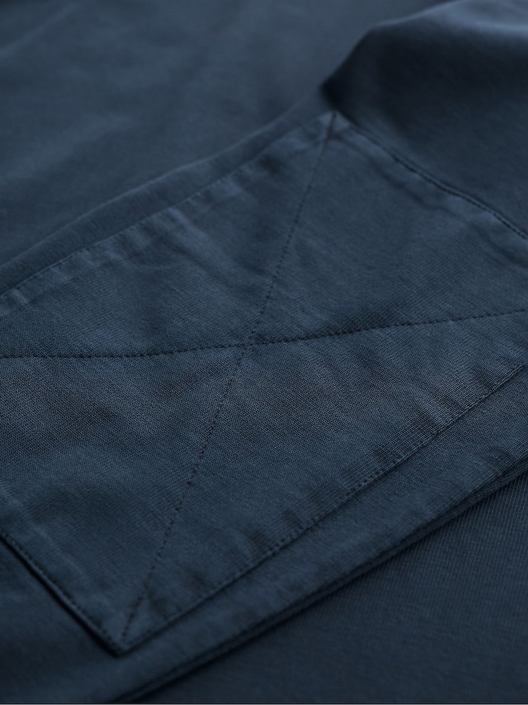 Seasalt Cornwall Blue Herdsman Long Sleeve Rugby Top - Image 5 of 5