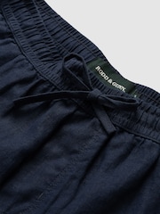 Rodd & Gunn Navy Blue Linen 9" Resort Shorts - Image 4 of 5