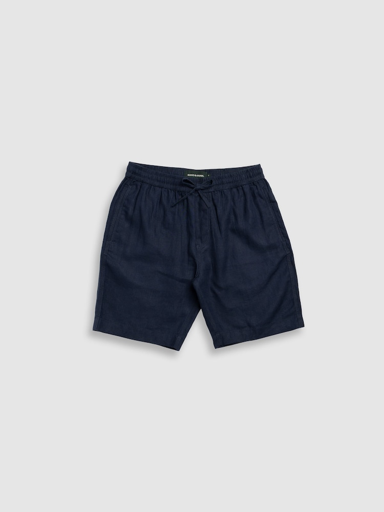 Rodd & Gunn Navy Blue Linen 9" Resort Shorts - Image 5 of 5