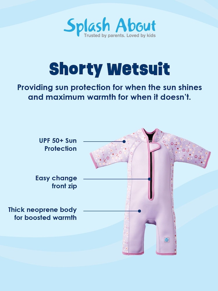 Splash About Purple Shorty Wetsuit - Image 8 of 8 Splash About Purple Shorty Wetsuit - Image 8 of 8