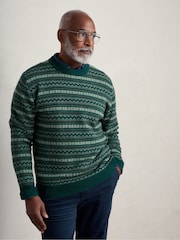 Seasalt Cornwall Green Layline Fair Isle Jumper - Image 1 of 4