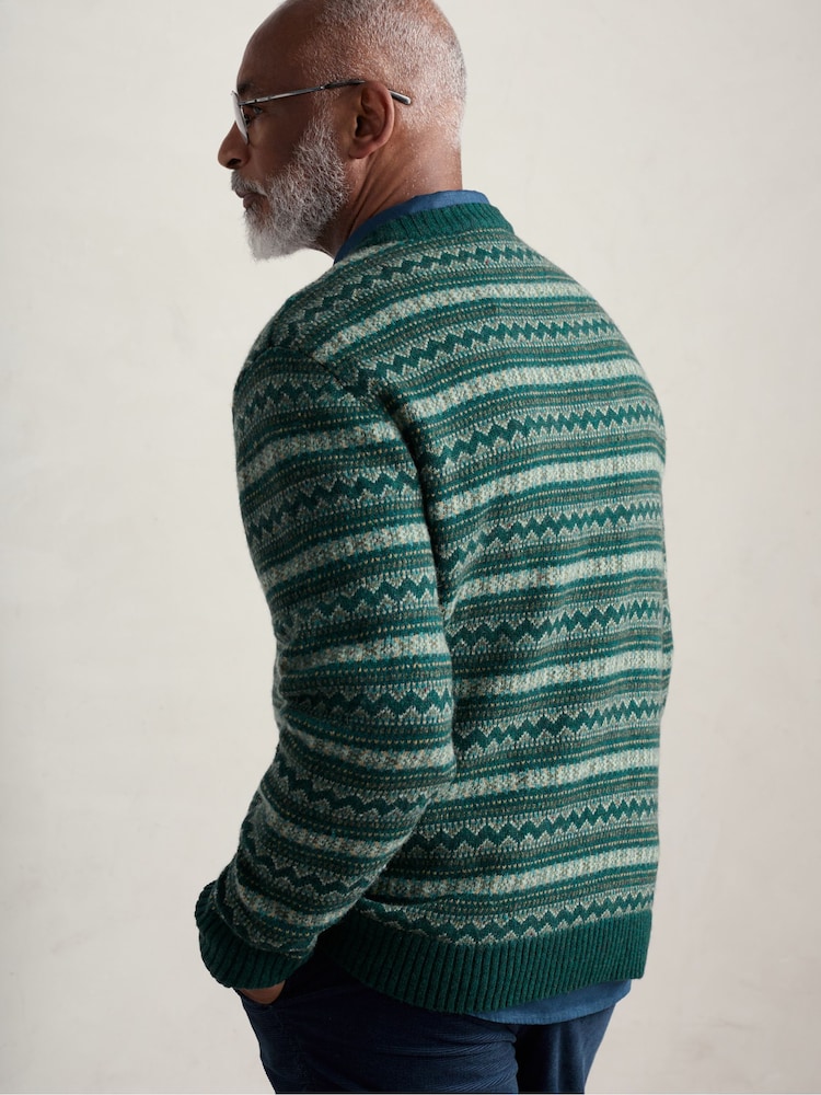 Seasalt Cornwall Green Layline Fair Isle Jumper - Image 2 of 4