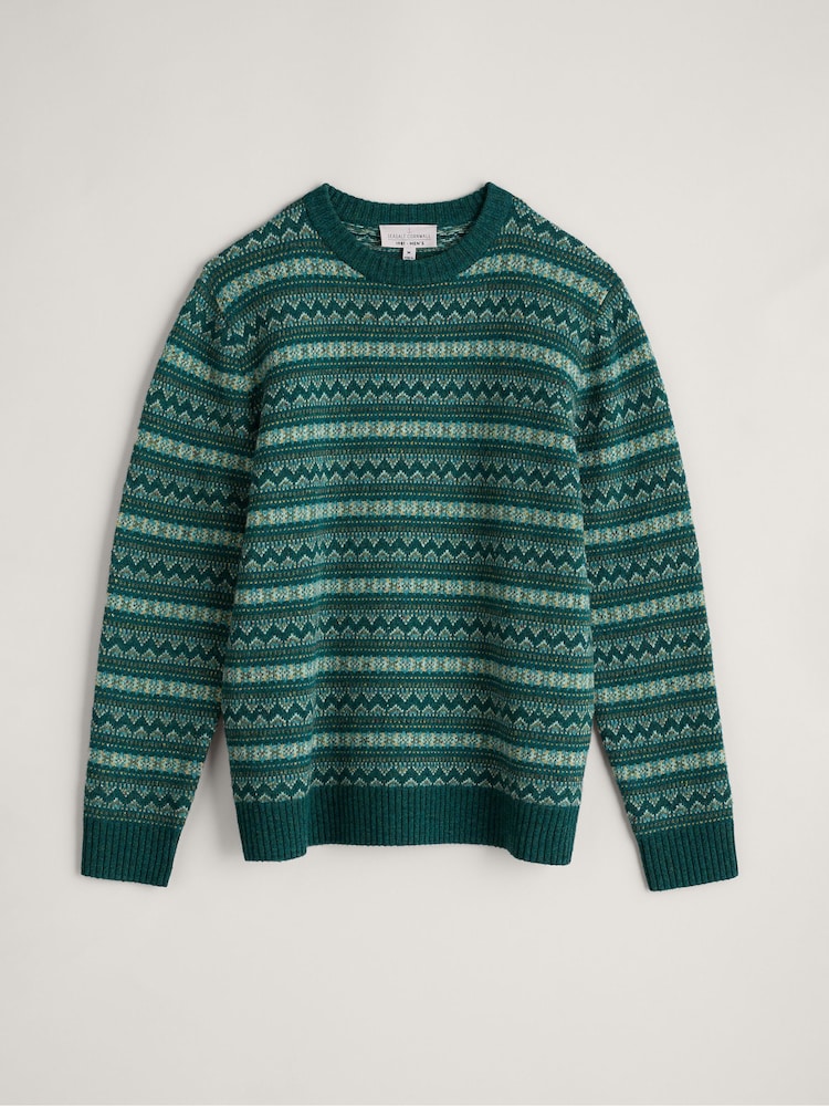 Seasalt Cornwall Green Layline Fair Isle Jumper - Image 4 of 4