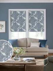 Laura Ashley Midnight Blue Tregaron Made to Measure 100% Cotton Roman Blinds - Image 1 of 6