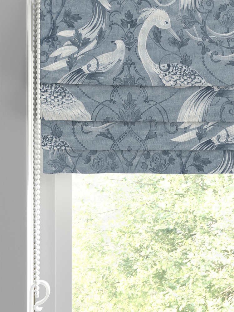 Laura Ashley Midnight Blue Tregaron Made to Measure 100% Cotton Roman Blinds - Image 2 of 6