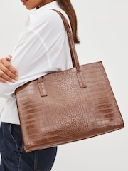 Tan Brown Formal Open Tote Bag - Image 1 of 9