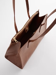 Tan Brown Formal Open Tote Bag - Image 5 of 9