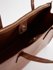 Tan Brown Formal Open Tote Bag - Image 6 of 9