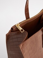 Tan Brown Formal Open Tote Bag - Image 7 of 9