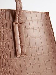 Tan Brown Formal Open Tote Bag - Image 8 of 9