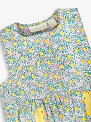 JoJo Maman Bébé Lemon Ditsy Duck Appliqué Ditsy Print Dungarees - Image 2 of 3