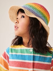 Little Bird by Jools Oliver Multi Rainbow Straw Hat - Image 3 of 6