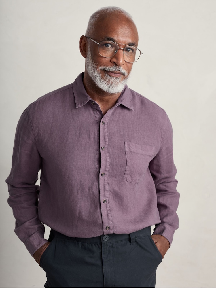 Seasalt Cornwall Purple Curator Shirt - Image 1 of 5 Seasalt Cornwall Purple Curator Shirt - Image 1 of 5