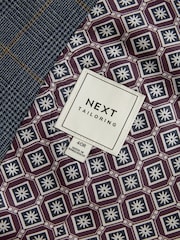 Blue Regular Fit Trimmed Check Suit Waistcoat - Image 4 of 6