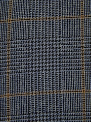 Blue Regular Fit Trimmed Check Suit Waistcoat - Image 6 of 6