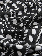 Black/White Spot Off Shoulder Summer Dress - Image 5 of 6