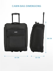Flight Knight 56x45x25cm Easy Jet Overhead Soft Case Cabin Carry On Suitcase Hand Mono Canvas Luggage - Image 2 of 7