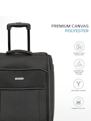 Flight Knight 56x45x25cm Easy Jet Overhead Soft Case Cabin Carry On Suitcase Hand Mono Canvas Luggage - Image 3 of 7