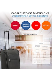 Flight Knight 56x45x25cm Easy Jet Overhead Soft Case Cabin Carry On Suitcase Hand Mono Canvas Luggage - Image 6 of 7