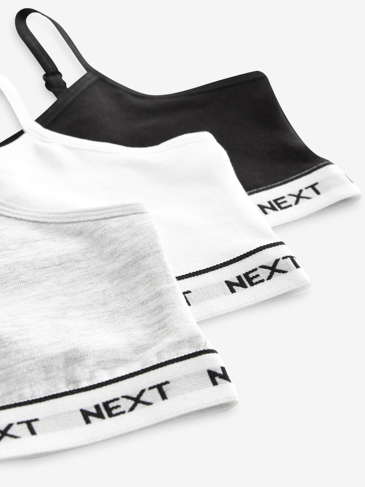 Monochrome Strappy Crop Top 3 Pack (5-16yrs) - Image 6 of 6