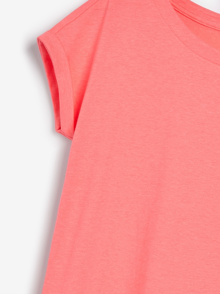 Neonkoralle/Pink - T-Shirt-Top mit Flügelärmeln - Bild 4 von 4
