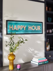 Teal Blue Happy Hour Framed Print Wall Art - Image 2 of 6