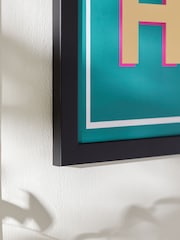 Teal Blue Happy Hour Framed Print Wall Art - Image 3 of 6