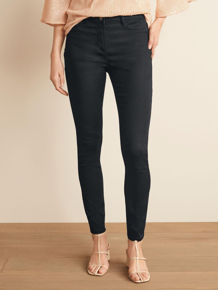 Black Power Stretch Denim Leggings - Image 1 of 7