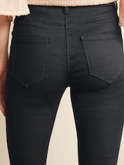 Black Power Stretch Denim Leggings - Image 4 of 7