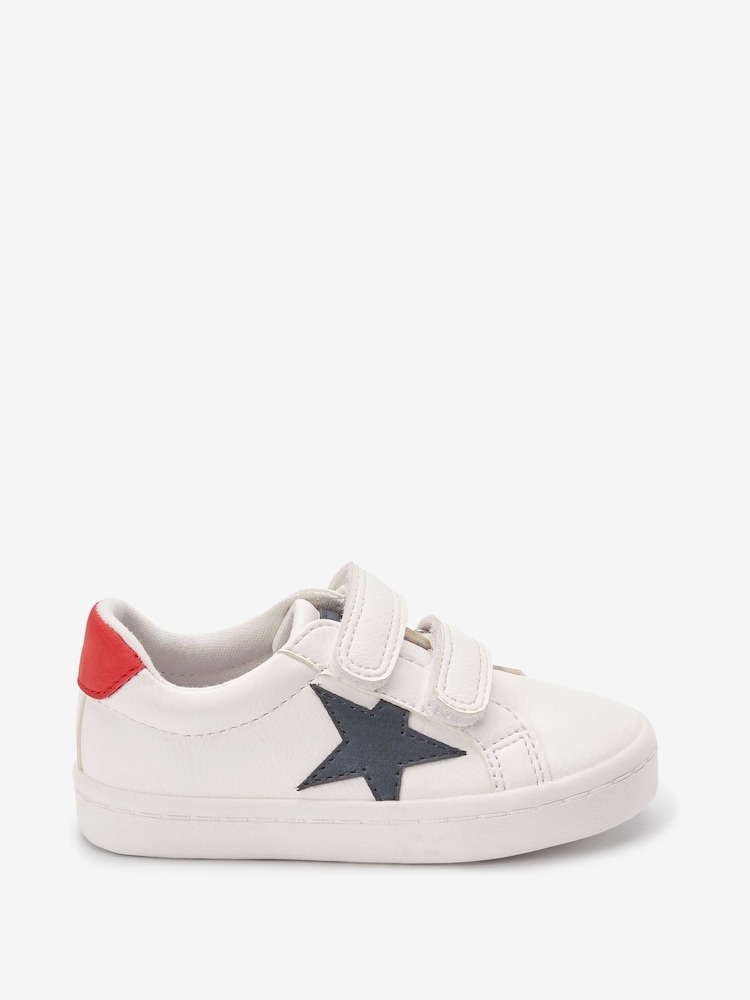 White Standard Fit (F) Star Touch Fastening Trainers - Image 1 of 1