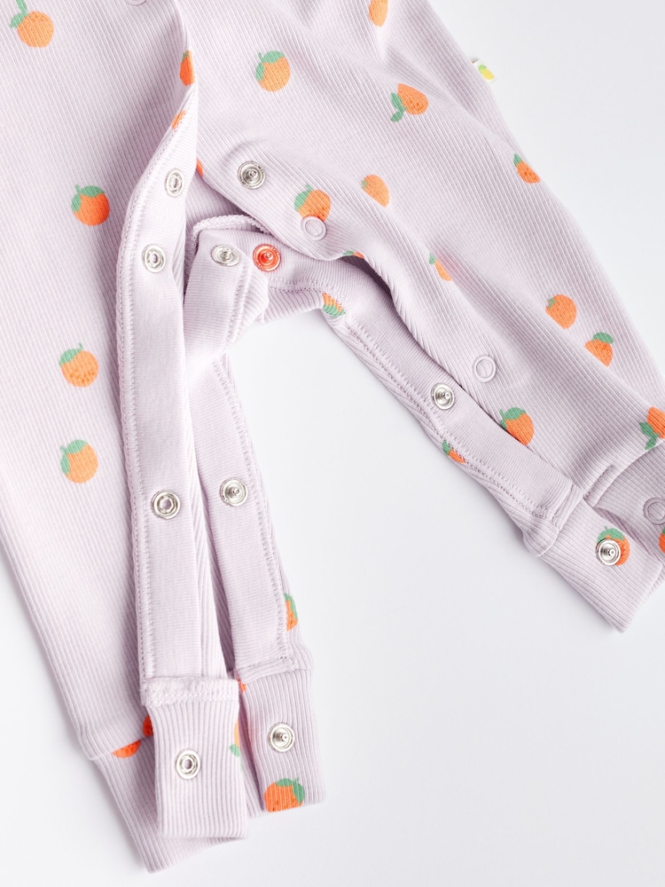 Multi Fruit Print Baby Footless Sleepsuits 3 Pack (0mths-3yrs) - Image 10 of 10