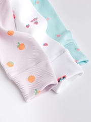 Multi Fruit Print Baby Footless Sleepsuits 3 Pack (0mths-3yrs) - Image 5 of 10