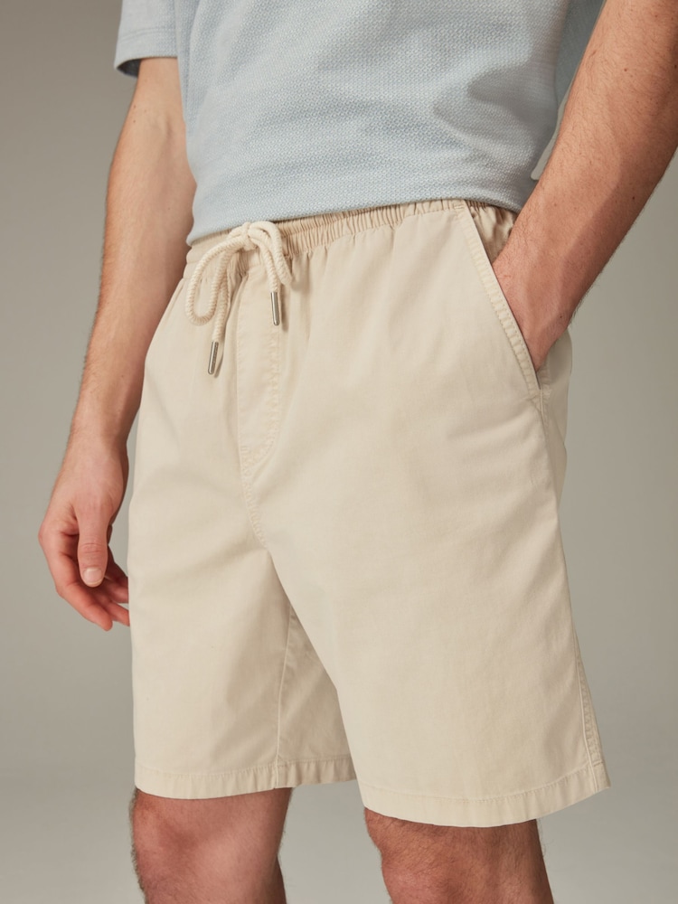 Stone Washed Cotton Elasticated Waist Shorts - Image 1 of 10
