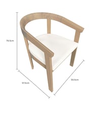 Charles Bentley Set of 2 Natural Wood Curve Acacia Chairs with Cushions - Image 3 of 6