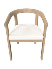 Charles Bentley Set of 2 Natural Wood Curve Acacia Chairs with Cushions - Image 5 of 6