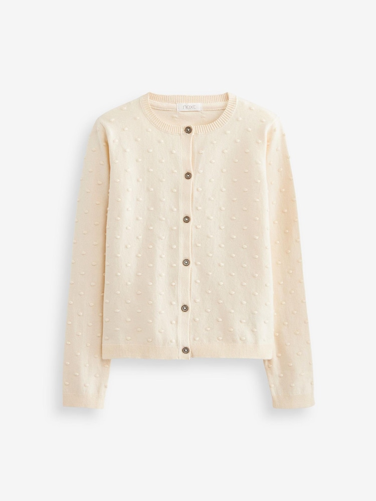Ecru White Bobble Cardigan (3mths-10yrs) - Image 1 of 3