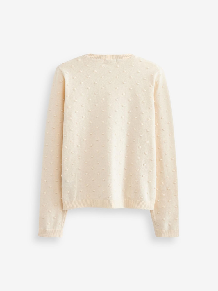 Ecru White Bobble Cardigan (3mths-10yrs) - Image 2 of 3