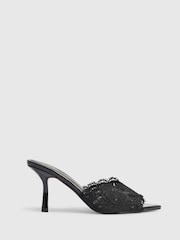 River Island Lace Peep Toe Mules - صورة 2 من 6