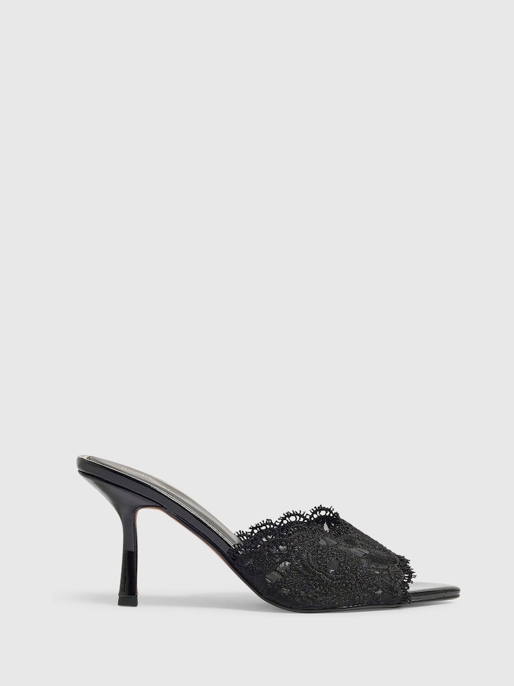River Island Lace Peep Toe Mules - صورة 2 من 6 River Island Lace Peep Toe Mules - صورة 2 من 6