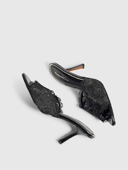 River Island Lace Peep Toe Mules - صورة 5 من 6