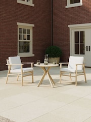 Charles Bentley Natural Wood Acacia and Weave Bistro Set - Image 1 of 6