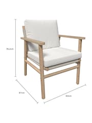 Charles Bentley Natural Wood Acacia and Weave Bistro Set - Image 3 of 6