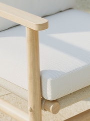 Charles Bentley Natural Wood Acacia and Weave Bistro Set - Image 5 of 6