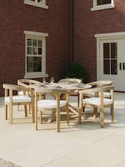 Charles Bentley Natural Wood Acacia Round Folding Dining Table - Image 2 of 6